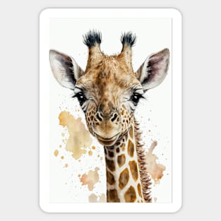 Cute Watercolor Giraffe Baby Aesthetic Animal Art Painting Sticker